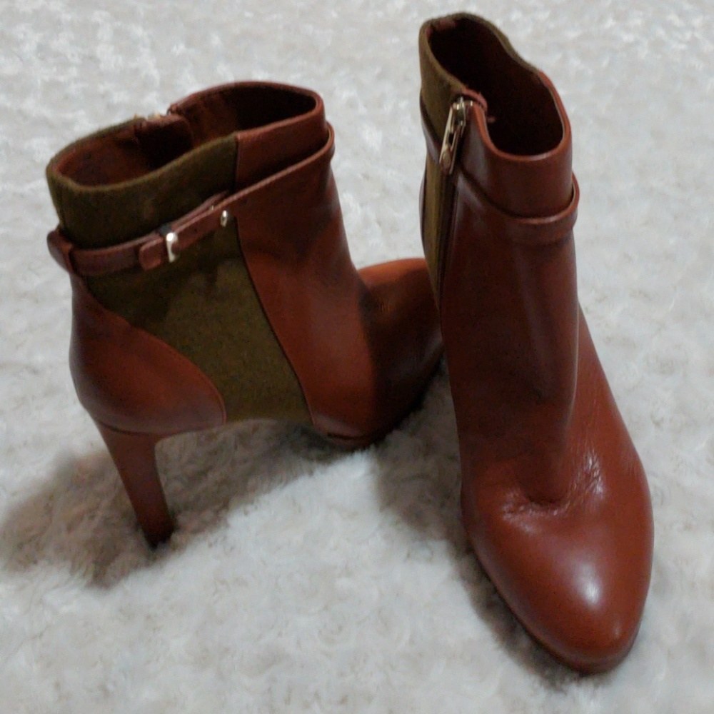Brown leather boots.  Size 7 1/2.  New.  Never wor